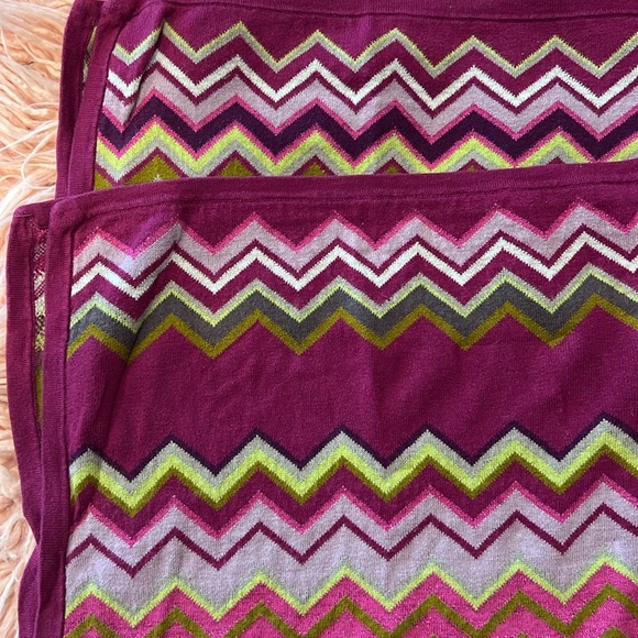 Missoni Target Purple Green Zigzag Baby Blanket Chevron Knit Sweater Security - Picture 2 of 5